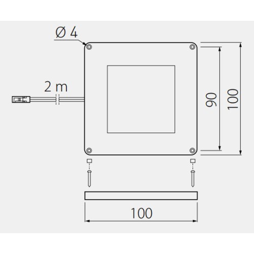 Світильник LED VEGAS 100x100, холодний білий, кабель mini amp 2m, алюміній - LD-VE15ZB-53
