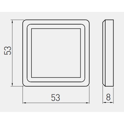 Світильник LED квадратний Estella, 12V DC, 1.2W, 16 SMD3528 x/б, сірий - LD-ES21ZB-53