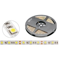 Стрічка світлодіодна Flash 5050, 60 діодів на 1 м, холодний білий, 72W, без силікону, 10мм, бухта 5м