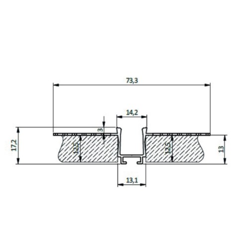 LED-настінний профіль для гіпсокартонних плит 3м - PA-GLAXGKS3M-00