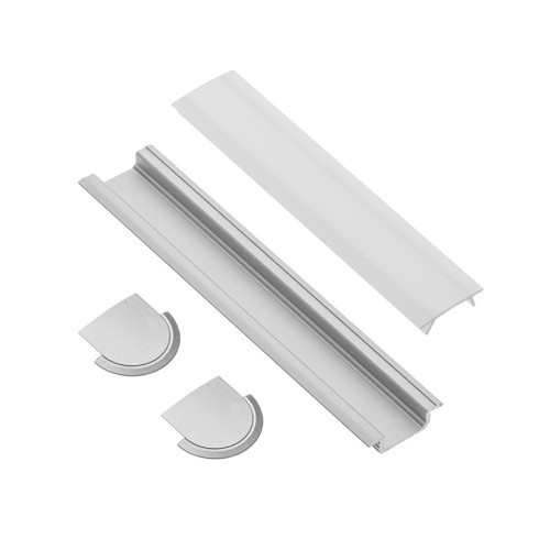 Комплект LED-профиля врезного 2м крышки молочной 2м и 2 заглушки - PA-ZGLAXOMZ-00