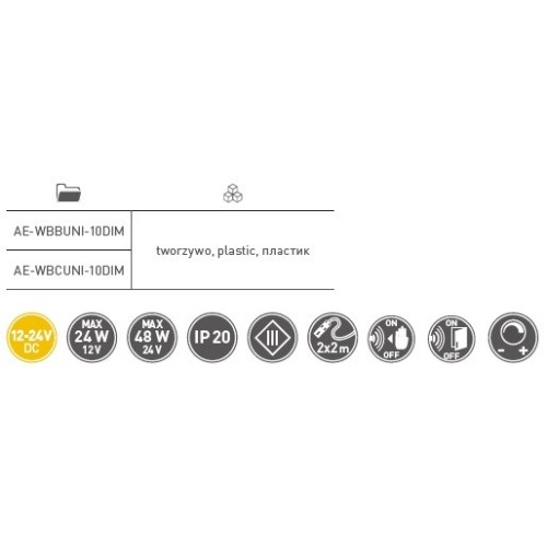 Датчик руху універсальний білий 3 в 1 - AE-WBBUNI-10DIM
