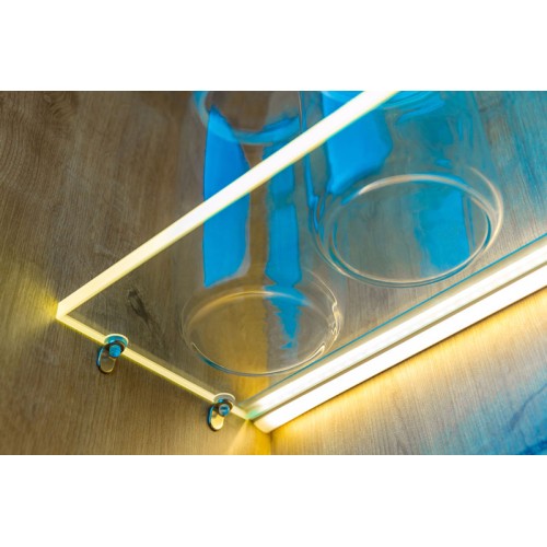 Алюминиевый профиль GLAX mini для стеклянных полок, 2 метра (цена за 2 метра) - PA-GLAXMPK-AL