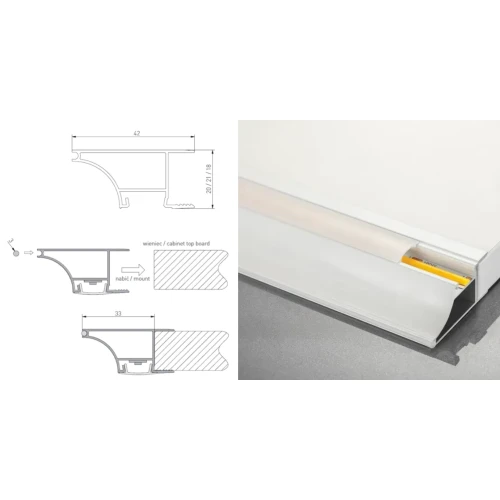 Уплотнитель GTV для LED профиля для торца полки прозрачный - 14751