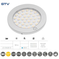 Світильник LED Castello з вмикачем 12v DC, 36 Smd3528, 200см провід з miniamp х/б, сірий
