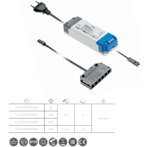 Трансформатор GTV LED PRO 12V 54W для світлодіодного світильника дистриб'ютор - LD-ZZAS54PROKD6