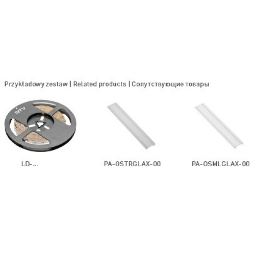 Алюмінієвий профіль GLAX врізний, 2 метри, (ціна за 2 метри) - PA-GLAX-AL