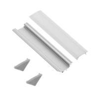 Комплект LED-профиля углового 2м крышки молочной 2м и 2 заглушки