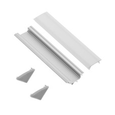Комплект LED-профілю кутового 2м кришки молочної 2м та 2 заглушки