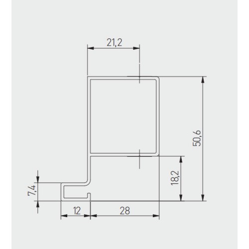 Профіль J вертикальний бічний GTV VELLO, 3000 мм, алюміній - PA-VELLO-TJ3M-05