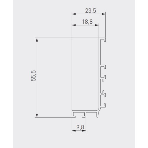 Профіль L горизонтальний GTV VELLO 3000 мм з підсвічуванням Сталь - PA-VELLO-L3M-06