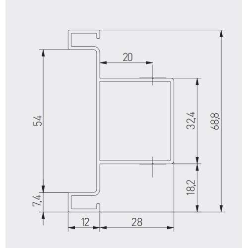 Профиль T вертикальный средний GTV VELLO 3000 мм Белый - PA-VELLO-TD3M-10
