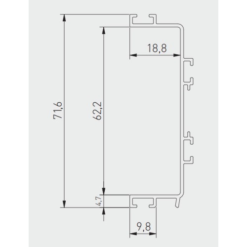 Профіль C горизонтальний GTV VELLO 3000 мм із пазом під LED 5мм Чорний - PA-VELLO-C3M-20M