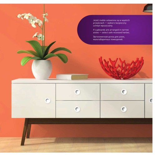 Ручка врезная d 35 B224 Хром - uz-00b224-01