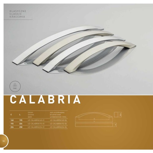 Ручка СALABRIA 192 мм Хром - UZ-CALABRIA192-01