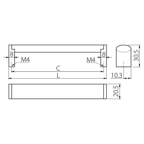 Ручка UZ-682 (160 мм, Сталь) - UZ-682160-06