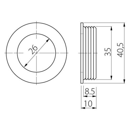 Ручка врізна B224 (d 35, Біла) - UZ-00B224-10