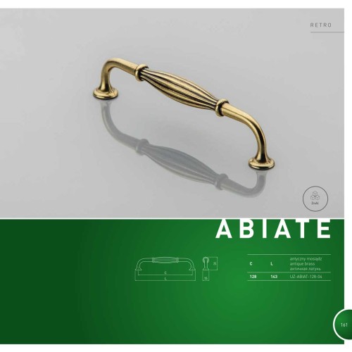 Ручка ABIAT 128 мм бронза - UZ-ABIAT-128-04