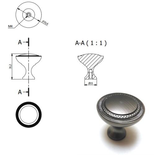 Ручка IMPERIA шліфований титан - GA-IMPER-1-11