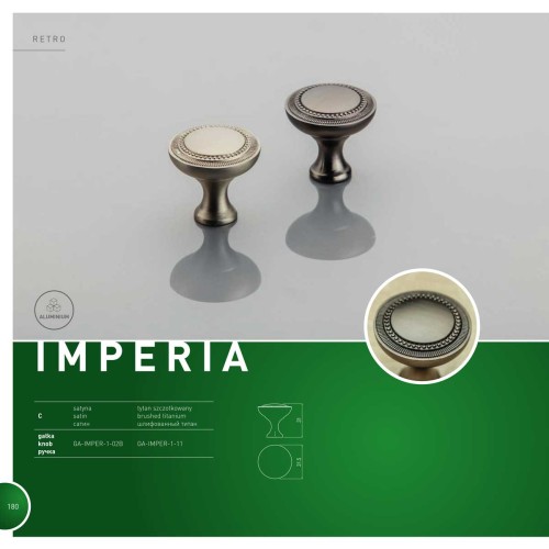 Ручка IMPERIA шліфований титан - GA-IMPER-1-11