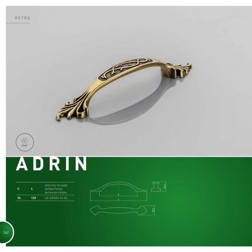 Ручка ADRIN 096 мм Бронза - UZ-ADRIN-96-04