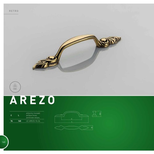 Ручка AREZO 096 мм Бронза - UZ-AREZO-96-04
