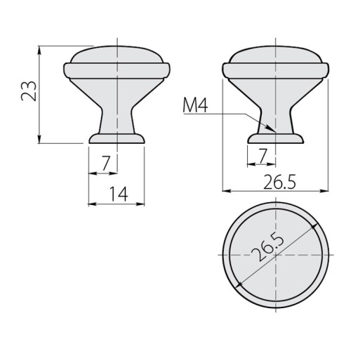 Ручка кнопка 728-P Античне срібло+кераміка блакитна квітка - GP-0728-J4-A-07