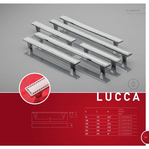Ручка LUCCA (160 мм, хром) - UZ-LUCCA160-01