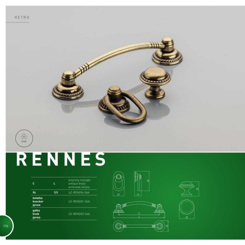 Ручка RENNES 096 мм Бронза - UZ-REN096-04A