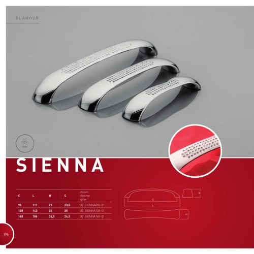 Ручка SIENNA 128 мм Хром - uz-sienna128-01