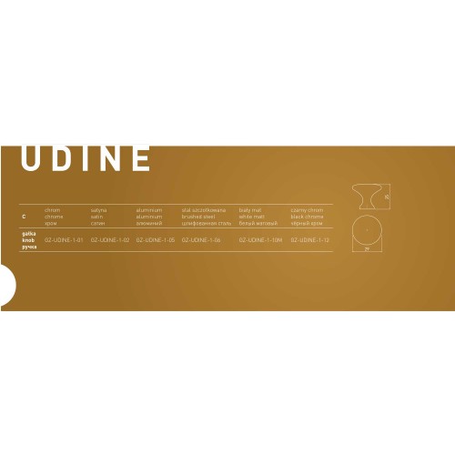 Ручка кнопка UDINE білий - GZ-UDINE-1-10M