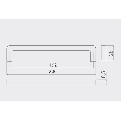 Ручка GTV BAGIO 192 мм шліфована сталь - UZ-BAGIO-192-06