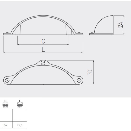 Ручка GTV MARSA 64 мм Матове золото - UZ-MARSA-64-18