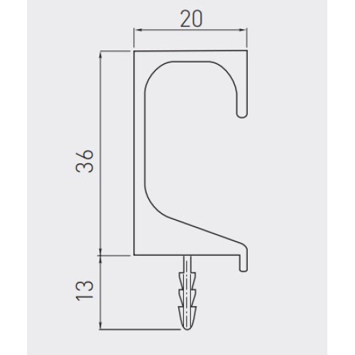 Ручка PROFIL C 3.5м Сталь - PA-0242-35-50-06
