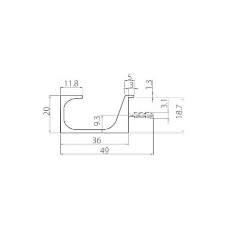 Ручка профіль PROFIL C 3.5м - PA-0242-35-50