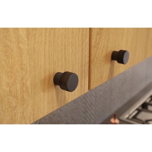 Ручка мебельная GTV STRUCTURE d 22 мм Черный матовый - GA-STRUCTURE-1-20M