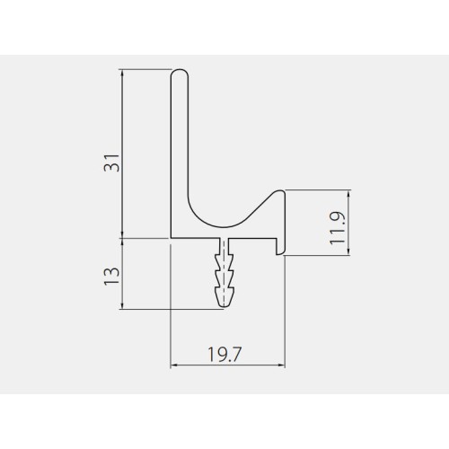 Ручка PROFIL L 3.5м чорний мат - PA-0243-35-50-20M