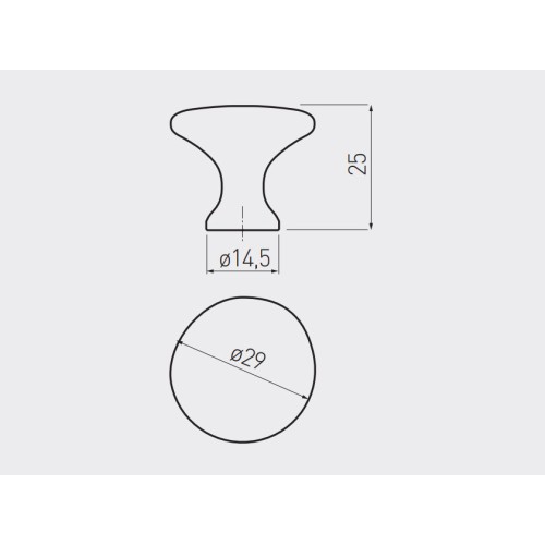 Ручка кнопка GTV UDINE 29 мм Сатин - GZ-UDINE-1-02