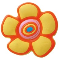 Ручка детская резиновая цветочек желтая
