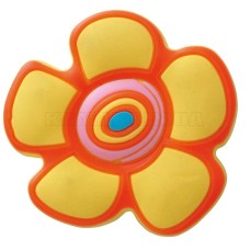 Ручка детская резиновая цветочек желтая