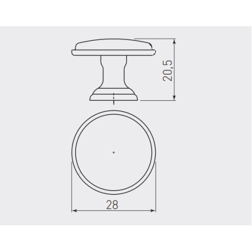 Ручка кнопка GTV CENTO d 28 мм Черный матовый - GZ-CENTO-1-20M