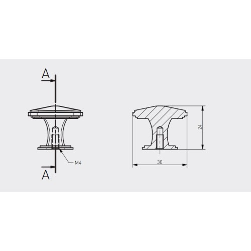 Ручка мебельная кнопка GTV POINT d 30 мм золото матовое - GZ-POINT-1-18