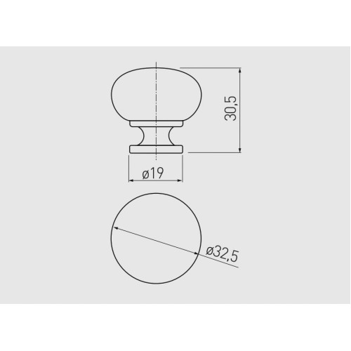 Ручка кнопка GTV BERGAMO d 32 мм Чорний матовий - GS-BERGA-1-20M