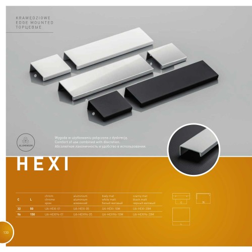 Ручка HEXI 96 мм хром - UA-HEXI96-01
