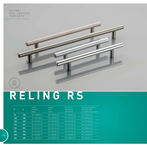 Ручка релінг 320/400 хром - RS-400320-01