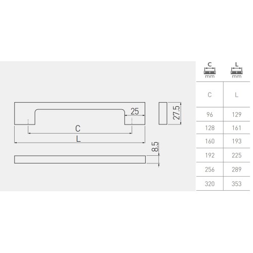 Ручка меблева GTV UZ-819 256 мм Золота латунь - UZ-819256-16