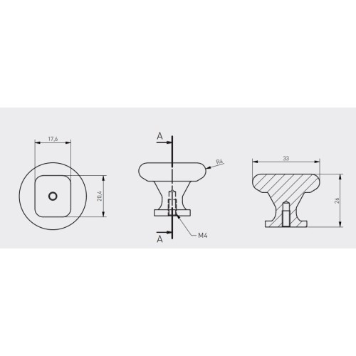 Ручка мебельная кнопка GTV LORENA d 33 мм золото матовое - GZ-LORENA-1-18