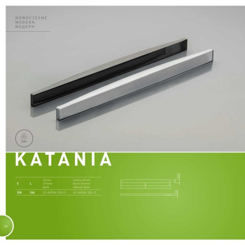 Ручка KATANIA 320 мм Чорний хром - UZ-KATAN-320-12