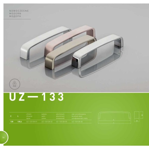 Ручка G133 128 мм Сатин - uz-133128-02