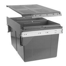 Сегрегатор GTV для кухонних шаф 400 мм 16+16л з кріпленням Графіт